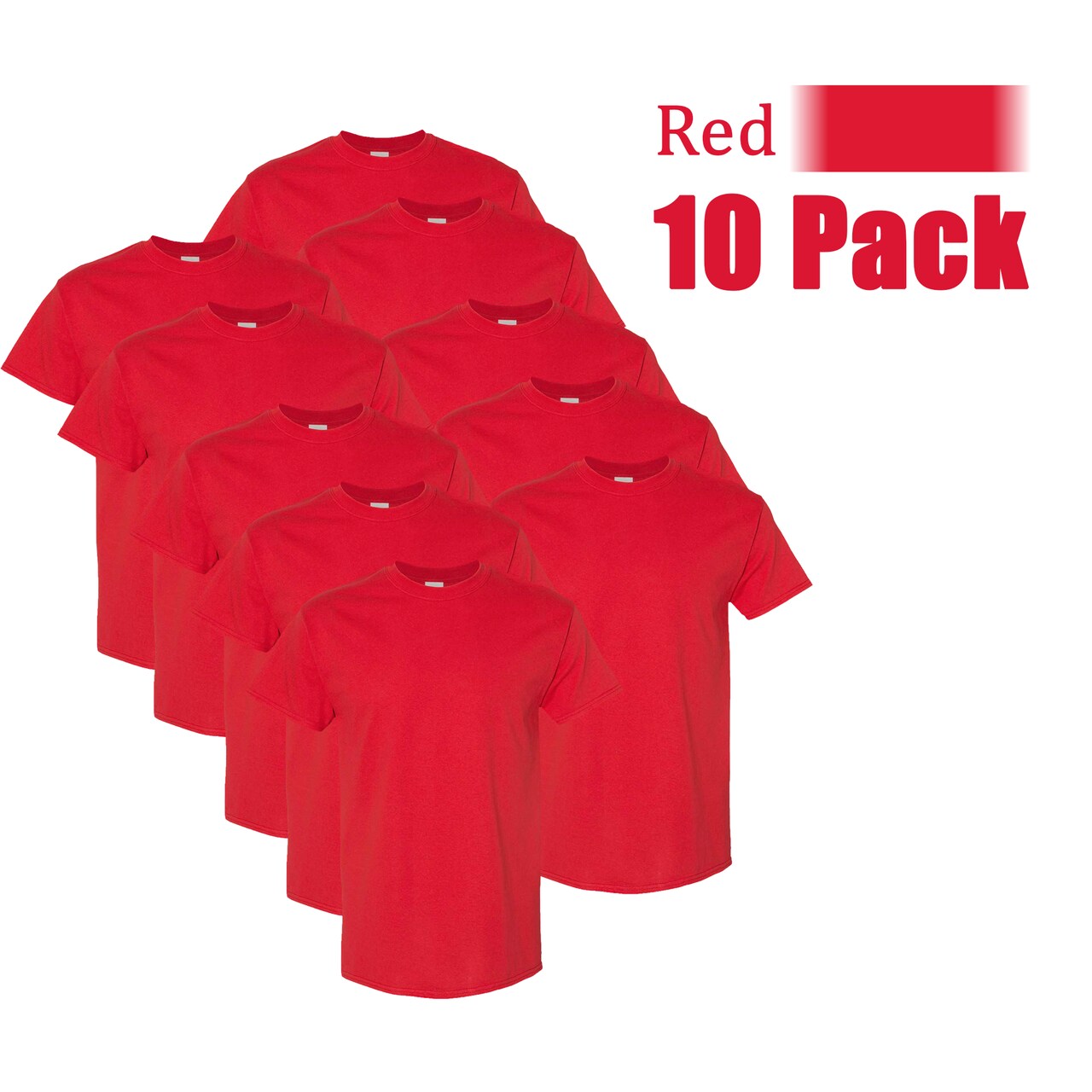 Gildan Unisex Heavy Cotton Crewneck T-Shirt DIY Craft Pack, Red, 10-Pack, Project-Ready Blanks